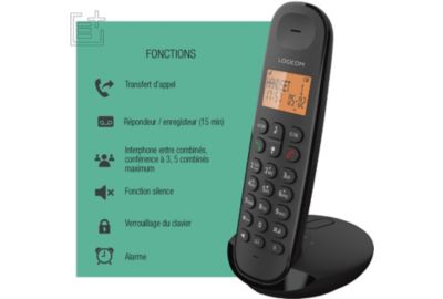 Téléphone sans fil LOGICOM Iloa Solo Répondeur Noir