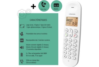 Téléphone sans fil LOGICOM Iloa Solo Répondeur Blanc