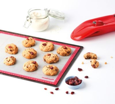 Plaque à biscuits MASTER chef antiadhésive en silicone, rouge, 15 x 11 po
