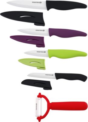Coffret Couteaux Essentielb 4 Couteaux + 1 Éplucheur Lame Céramique