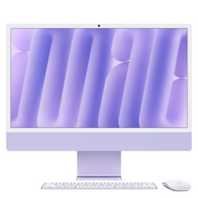 Ordinateur Apple IMAC 24" Ecran Retina 4,5K Puce M4 CPU 8 / GPU 8 coeurs Mémoire RAM 16Go Stockage 256Go SSD Mauve Reconditionné