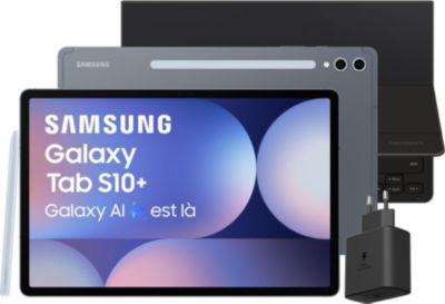 Tablette Android SAMSUNG Pack S10+ avec Galaxy IA + Cover Keyboard Slim + Chargeur Reconditionné