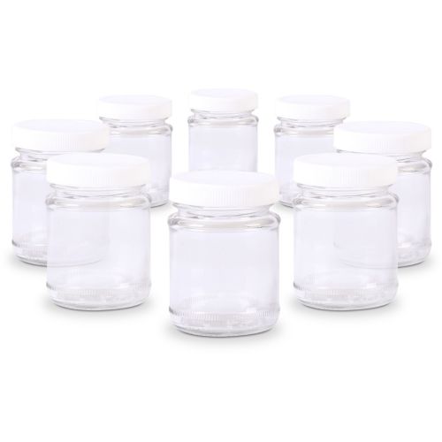Coffret de 6 pots yaourt verre avec couvercle et égouttoir