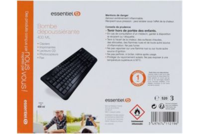 Bombe dépoussiérante ESSENTIELB Lot 2 bombes 400ml multi-usage