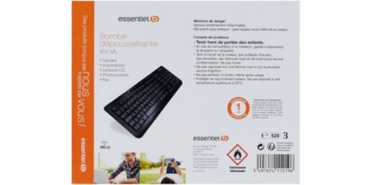 Bombe dépoussiérante ESSENTIELB Lot 2 bombes 400ml multi-usage