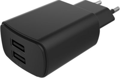 Chargeur secteur ESSENTIELB 2 USB 4.8A - Noir