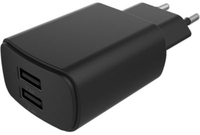 Chargeur secteur ESSENTIELB 2 USB 4.8A - Noir