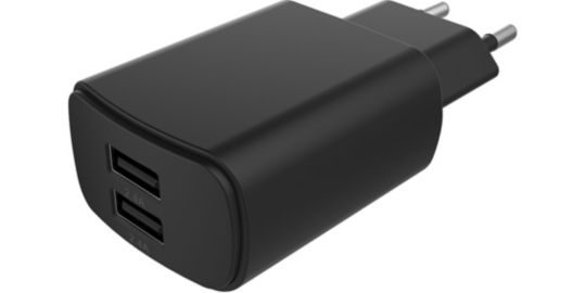 Chargeur secteur ESSENTIELB 2 USB 4.8A - Noir