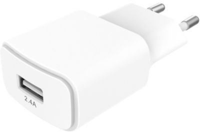 Chargeur secteur ESSENTIELB USB 2.4A Blanc