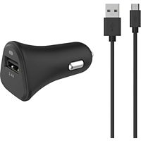 Chargeur allume-cigare ESSENTIELB USB 2,4A + Cable Micro-USB noir