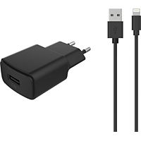 Chargeur secteur ESSENTIELB USB 2.4A + Cable lightning noir