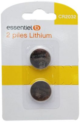 Pile ESSENTIELB CR 2032 Lot 2 piles Lithium