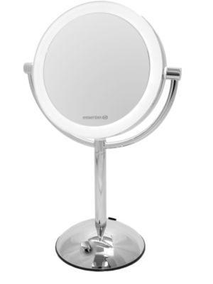 Miroir grossissant, X10, sur pied, miroir maquillage, de rasage, lumineux,  argent chrome diamètre 19 cm - Le comptoir du Barbier