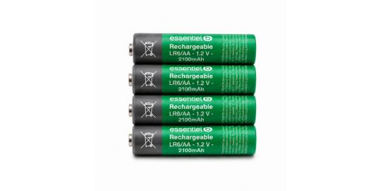 Pile rechargeable ESSENTIELB LR06 AA Lot 4 piles 2100mAh