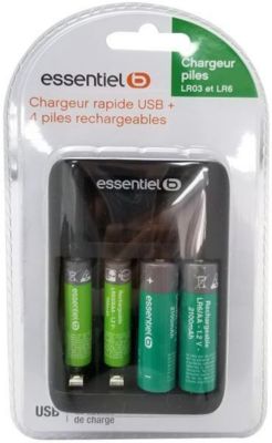 Chargeur De Piles Essentielb + 2Xaa 2100Nimh + 2Xaaa 700Nimh