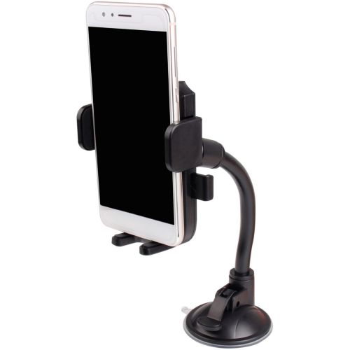 Support Téléphone Voiture Ventouse Pare-brise, compatible tous smartphones,  rotation à 360° - Noir