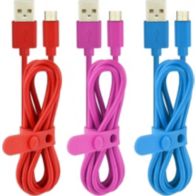 Câble micro USB ESSENTIELB vers USB bleu/rouge/rose 1m x3