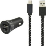 Chargeur allume-cigare ESSENTIELB 2 USB 2.4A + Cable Micro USB Noir