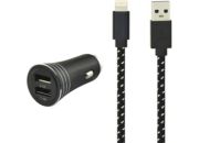 Chargeur allume-cigare ADEQWAT USB + Cable Lightning 4.8 A
