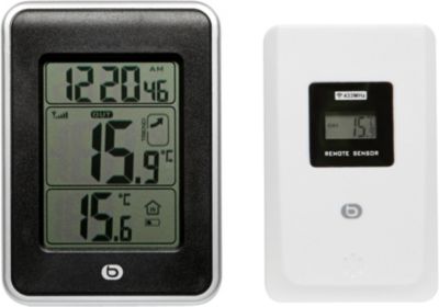 8€01 sur Otio - Thermomètre intérieur / Extérieur filaire Blanc - Station  météo thermomètre pluviomètre - Achat & prix