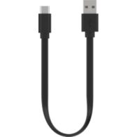 Câble USB C ESSENTIELB vers USB noir 20cm plat