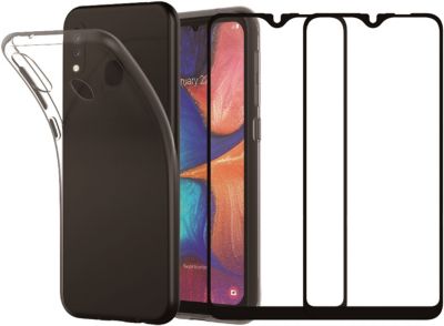 Pack ESSENTIELB Samsung A20e Coque + Verre trempé x2