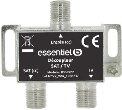 Répartiteur ESSENTIELB TV/Sat 1 entrée & 2 sorties intérieur