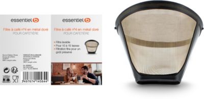 Filtre À Café Essentielb Permanent Métal Doré T4