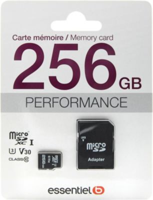 Carte Micro SD ESSENTIELB 256GO Micro SDXC Performances