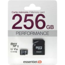 Carte Micro SD ESSENTIELB Micro SDXC 256Go Performances