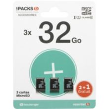 Carte Micro SD ESSENTIELB Pack de 3 cartes micro SD 32Go
