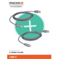 Câble USB C ADEQWAT pack de 2 cables : 1m20 + 2m