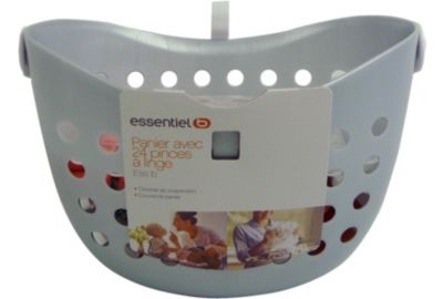 Panier avec pinces à linge ESSENTIELB Panier + 24 pinces rouge et blanc