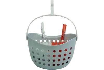Panier avec pinces à linge ESSENTIELB Panier + 24 pinces rouge et blanc
