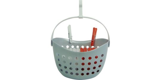 Panier avec pinces à linge ESSENTIELB Panier + 24 pinces rouge et blanc