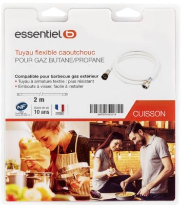 Tuyaux gaz ESSENTIELB butane/propane 2M TBC 10ans