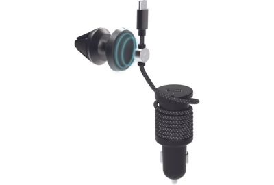 Chargeur allume-cigare ADEQWAT Micro USB + Support voiture aimanté