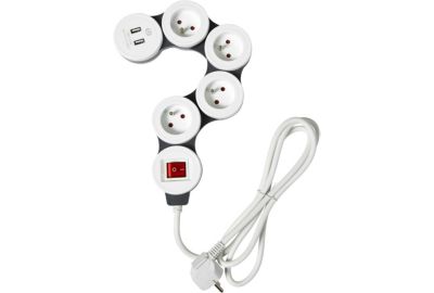 Multiprise ESSENTIELB rotative 4 prises + 2 USB