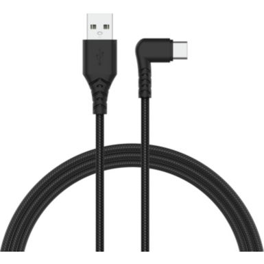 Câble USB C ADEQWAT vers USB noir 1.2m coude stand