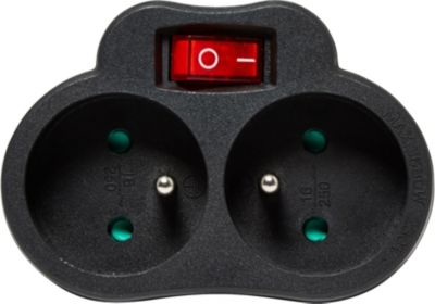 Multiprise avec 5 prises Schuko avec interrupteur Lanberg, couleur noire 3m  - Cablematic