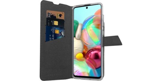 Etui ADEQWAT Samsung A71 Cuir noir
