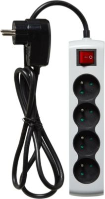 Multiprise et distributeur CEE Maclean Rallonge électrique Multiprises 4  prises avec 2 entrées USB noir