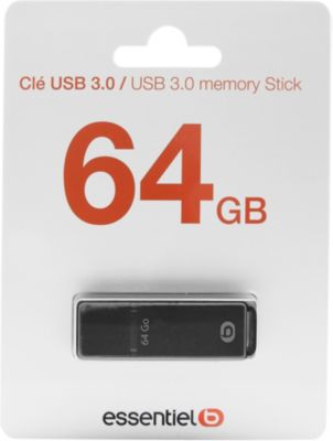 Cle USB 64 Go,Metal Clé USB 3.0 LED Clef USB 64Go à Capuchon