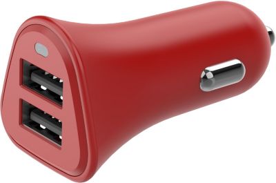 Chargeur allume-cigare ESSENTIELB 2 USB 2.4A  Rouge