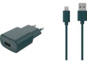 Chargeur secteur ESSENTIELB USB 2.4A + Cable lightning - Vert