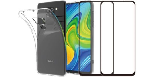 Pack ESSENTIELB Redmi Note 9 Coque + Verre trempé x2
