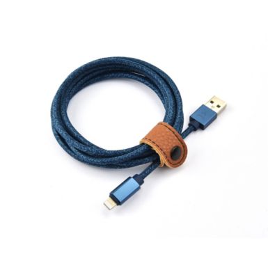 Câble Lightning ADEQWAT vers USB 2m bleu certifie Apple