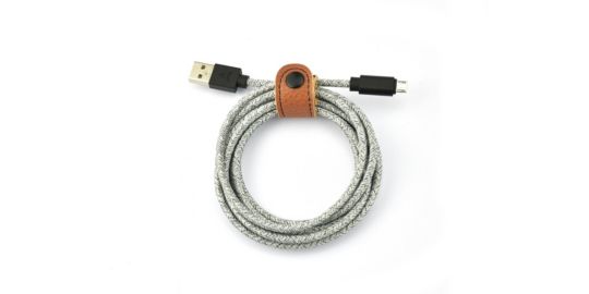 Câble micro USB ADEQWAT vers USB gris 2m tréssé