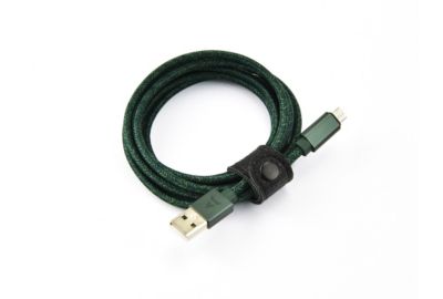 Câble micro USB ADEQWAT vers USB vert 2m tréssé