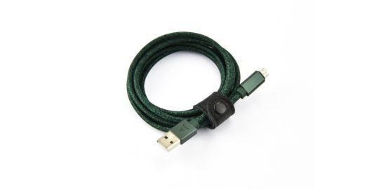 Câble micro USB ADEQWAT vers USB vert 2m tréssé